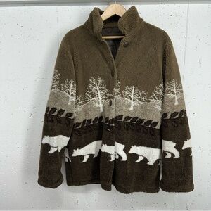 Vintage New York Classic's Size Large Brown Reversible Teddy Bear Coat